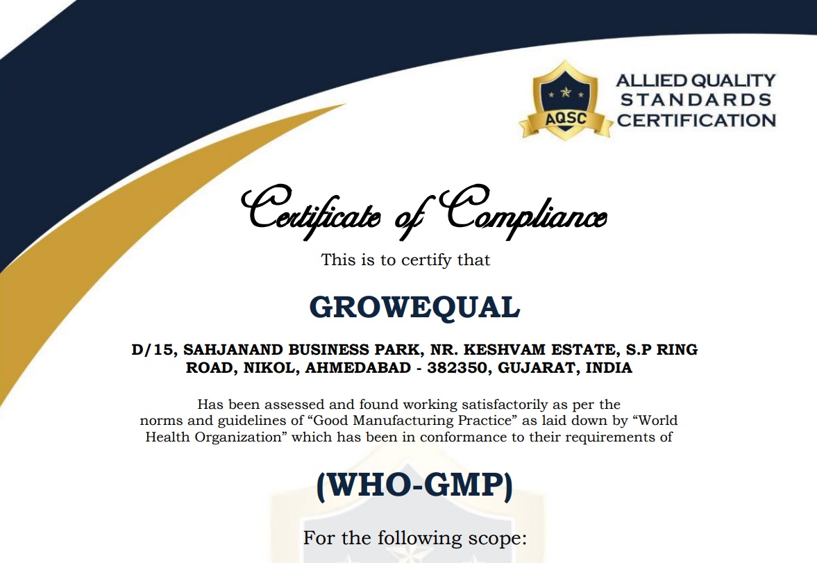 WHO-GMP Certificate