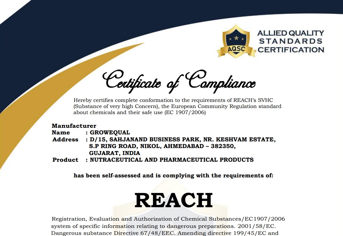 REACH Certificate